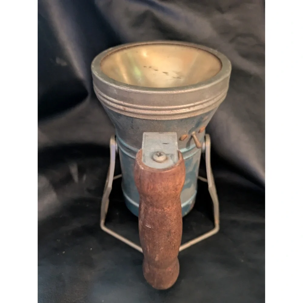 Vintage Star Headlight & Lantern Co Railroad Signal Lantern Blue Wood Handle